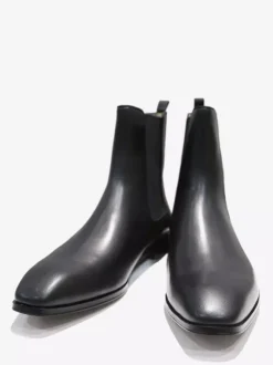 Men's Chelsea Boots Black Plain Smooth Ankle Boots