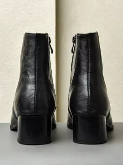 Men's Chelsea Boots British Square Toe Chunky Heels Side Zipper Dress Boots