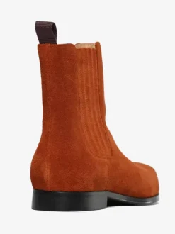 Men's Chelsea Boots Coffee Brown Micro Suede Upper Round Toe Ankle Prom Party Boots
