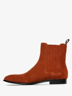 Men's Chelsea Boots Coffee Brown Micro Suede Upper Round Toe Ankle Prom Party Boots
