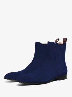Men's Chelsea Boots Coffee Brown Micro Suede Upper Round Toe Ankle Prom Party Boots