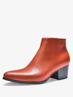Men's Chelsea Boots Cowhide Chic Black Ankle Short Boots