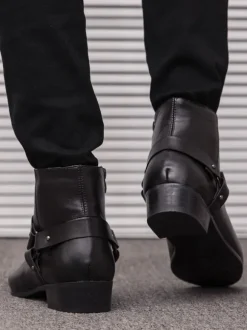 Men's Chelsea Boots Fabulous Buckle Pointed Toe Ankle Boots