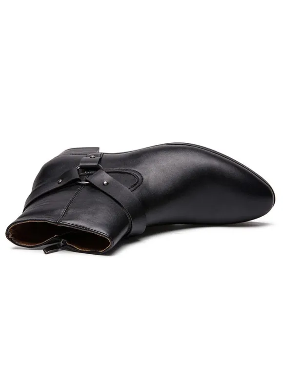 Men's Chelsea Boots Fabulous Buckle Pointed Toe Ankle Boots
