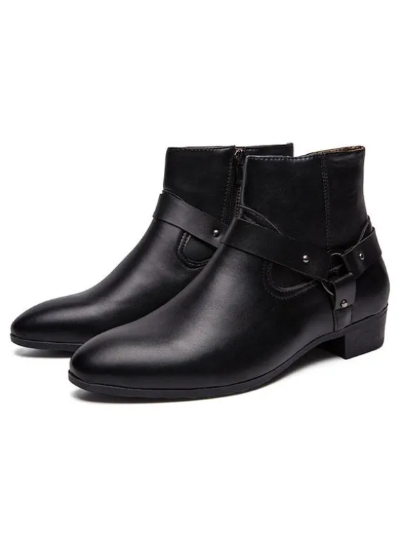 Men's Chelsea Boots Fabulous Buckle Pointed Toe Ankle Boots