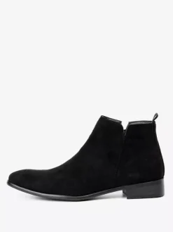 Men's Chelsea Boots Round Toe Slip On Flat Ankle Boots