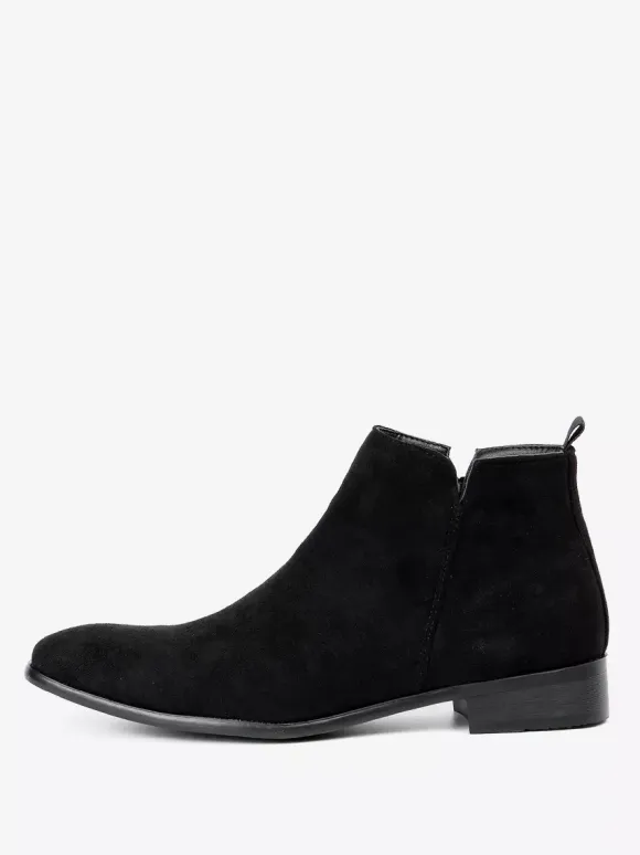 Men's Chelsea Boots Round Toe Slip On Flat Ankle Boots