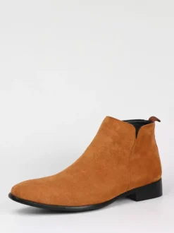 Men's Chelsea Boots Round Toe Slip On Flat Ankle Boots