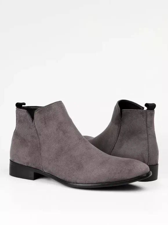 Men's Chelsea Boots Round Toe Slip On Flat Ankle Boots