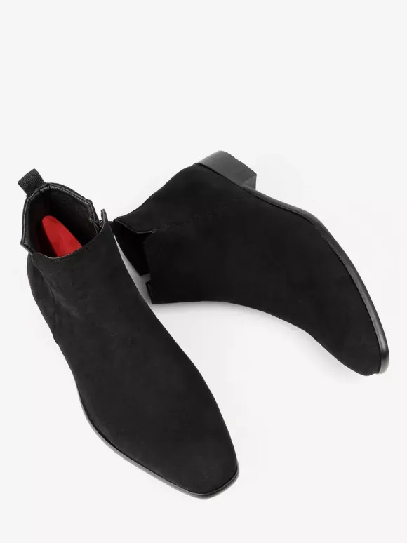 Men's Chelsea Boots Round Toe Slip On Flat Ankle Boots