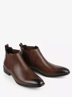 Men's Chelsea Boots Square Toe Slip On Flat Dress Ankle Boots