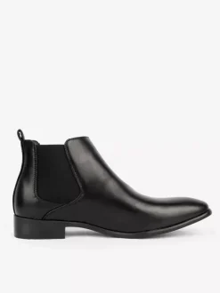 Men's Chelsea Boots Square Toe Slip On Flat Dress Ankle Boots