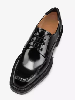 Men's Debby Shoes Black Square Toe Lace Up Prom Party Wedding Shoes
