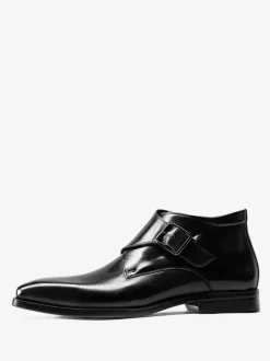Men's Dress Martin Boots Cowhide Chic Black Zipper Ankle Short Boots