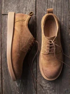 Men's Dress Shoes All-Match Board Leather British Style Shoes