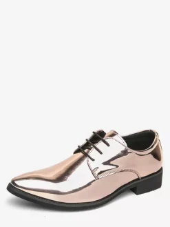 Men's Dress Shoes Blue Pointed Toe Lace Up Shoes
