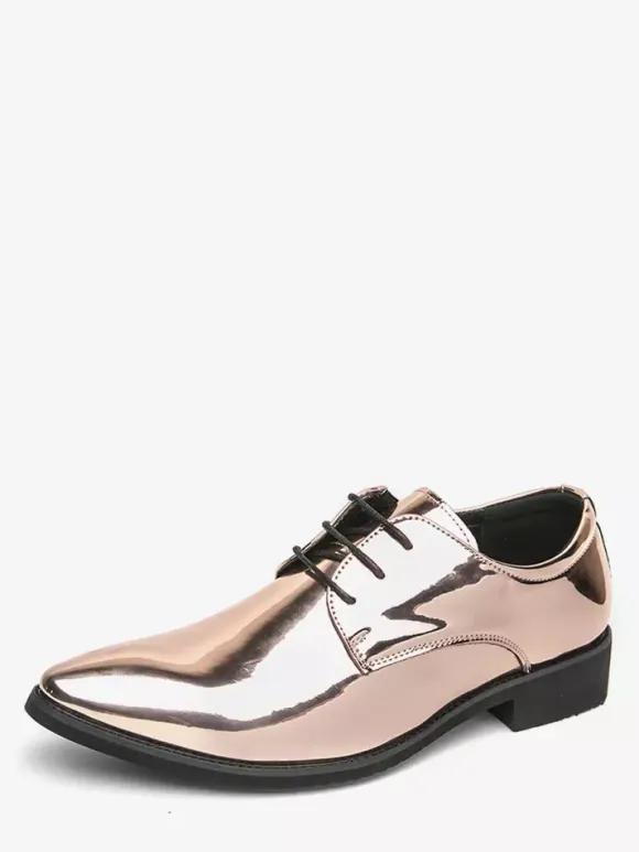 Men's Dress Shoes Blue Pointed Toe Lace Up Shoes