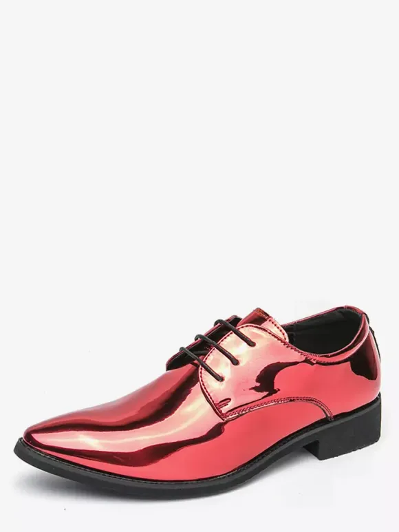 Men's Dress Shoes Blue Pointed Toe Lace Up Shoes