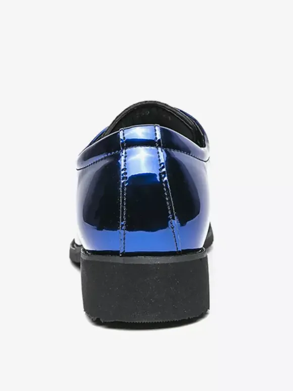 Men's Dress Shoes Blue Pointed Toe Lace Up Shoes