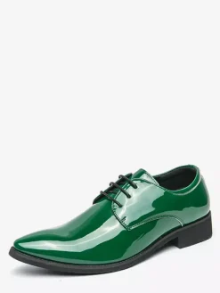 Men's Dress Shoes Blue Pointed Toe Lace Up Shoes