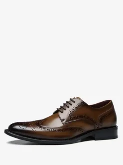 Men's Dress Shoes Fantastic Pointed Toe Brouges Prom Wedding Shoes