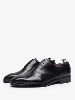 Men's Dress Shoes Fashion Round Toe Leather Brogue Derby Formal Wedding Shoes