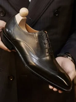 Men's Dress Shoes Fashion Round Toe Leather Brogue Derby Formal Wedding Shoes
