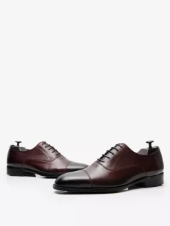 Men's Dress Shoes Genuine Leather Cap Toe Lace Up Oxford Shoes