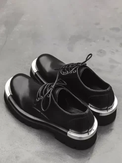 Men's Dress Shoes Modern Round Toe Metal Details PU Leather