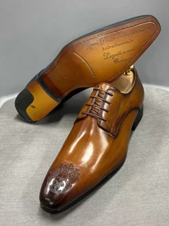 Men's Dress Shoes Modern Round Toe Cowhide Prom Wedding Shoes
