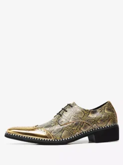 Men's Dress Shoes Quality Pointed Toe Strap Adjustable PU Leather