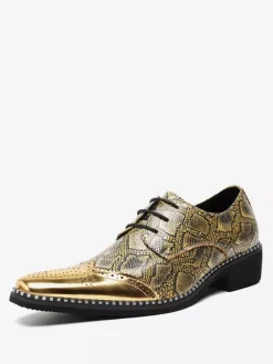 Men's Dress Shoes Quality Pointed Toe Strap Adjustable PU Leather