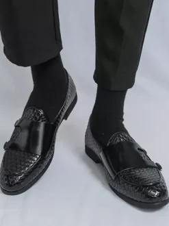 Men's Dress Shoes Round Toe Slip On Monk Shoes