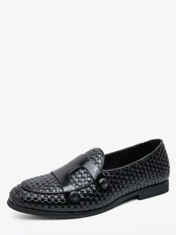 Men's Dress Shoes Round Toe Slip On Monk Shoes