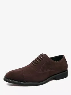 Men's Dress Shoes Round Toe Suede Leather Oxford Prom Homecoming Wedding Shoes