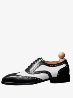 Men's Dress Shoes Square Toe Leather Brogue Oxford Prom Wedding Shoes