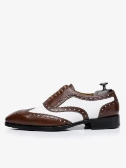 Men's Dress Shoes Square Toe Leather Brogue Oxford Prom Wedding Shoes