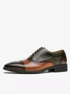 Men's Dress Shoes Stylish Square Toe Strap Adjustable PU Leather