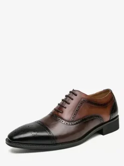 Men's Dress Shoes Stylish Square Toe Strap Adjustable PU Leather