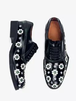 Men's Dress Shoes Stylish Round Toe Flowers Cowhide