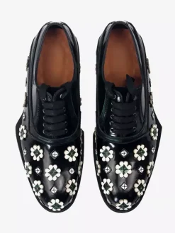 Men's Dress Shoes Stylish Round Toe Flowers Cowhide