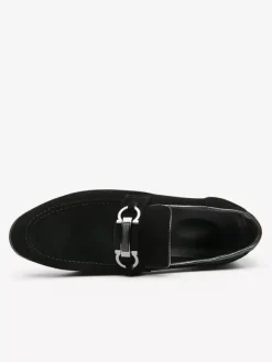 Mens Horsebit Loafers Low Heels Slip-On Suede Leather Shoes