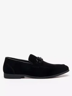Mens Horsebit Loafers Low Heels Slip-On Suede Leather Shoes