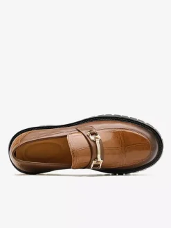 Mens Horsebit Loafers Slip-on Leather Anti-Slip Chunky Shoes