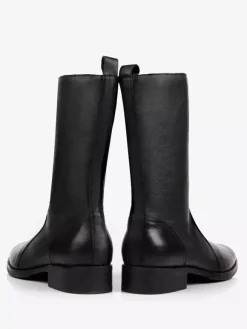Men's Knee High Boots Cowhide Chic Black Boots Riding Knight Boots