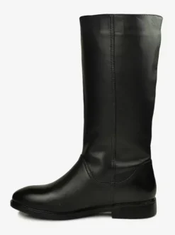 Men's Knee High Boots Slip On Boots Black Cowhide Riding Knight Boots