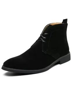 Men's Lace Up Desert Ankle Faux Suede Leather Chukka boots