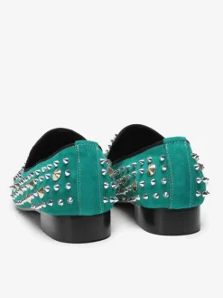 Men's loafer Rivets Pointed Toe Cowhide Spikes Slip On Prom Wedding Shoes