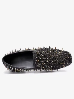 Mens Loafer Rivets Round Toe Slip On Prom Wedding Shoes