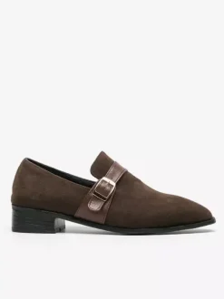Mens Loafer Shoes Monk Strap Slip-On
